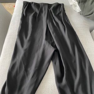 Black strapless wide leg jumpsuit